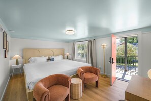 Alaskan King Room | Premium bedding, pillowtop beds, laptop workspace, blackout drapes - Ambler Hotel (Saratoga Springs)