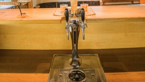 A bar area with a tap station and a counter. - Vacation home Jirka by Interhome (Dehtáře)