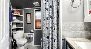 Secador de cabelo, toalhas de banho, sabonete, papel higiênico