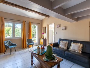 Télévision, cheminée, lecteur de DVD