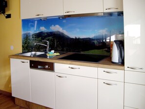 Kylskåp, diskmaskin och grytor/köksredskap