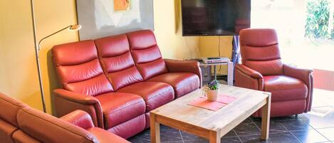 TV, lareira, DVD player
