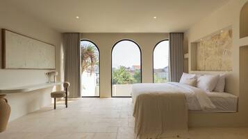 Villa, 1 King Bed, Pool View | 1 bedroom, iron/ironing board, bed sheets