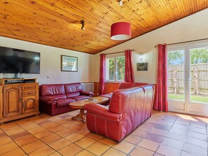 TV, lareira, DVD player