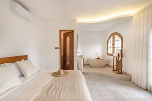 Quarto, 1 cama King | 1 quarto, roupa de cama