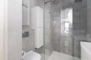Apartment, 2 Bedrooms, Terrace | Bathroom | Shower, towels, soap, shampoo - Two-bedroom Lux Apartment by Renters (Warsaw)