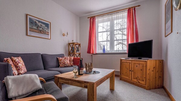 TV, stereo - Apartment 'Ferienwohnung Eiderente' with Shared Terrace, Shared Garden and Wi-Fi (Nordstrand)