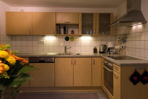 Fridge, oven, stovetop, dishwasher