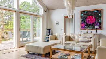 Televisión, chimenea, reproductor de DVD