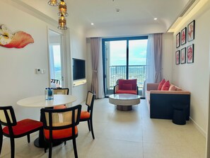 Deluxe Apartment, 2 Bedrooms, Balcony | Living area | 43-inch TV with cable channels - La Phan Phu Quoc Hillside Apartment (Phu Quoc)