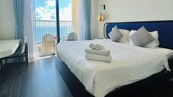 Departamento estándar, 1 cama King size, vista al océano | Ropa de cama hipoalergénica, cortinas blackout y insonorización