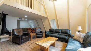 Smart TV, fireplace, video games, foosball