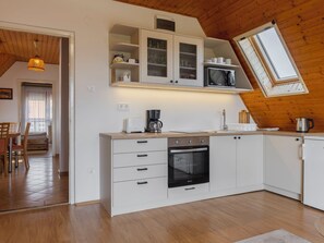 Fridge, microwave, oven, toaster