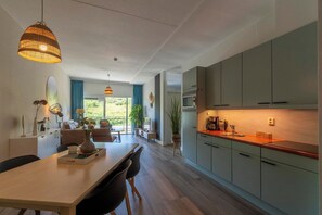 Fridge, microwave, stovetop, dishwasher