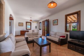 Televisión y chimenea 