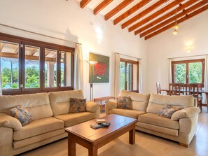 Télévision, cheminée, lecteur de DVD