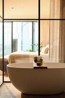 Finch Suite | Bathroom | Designer toiletries, hair dryer, bathrobes, slippers