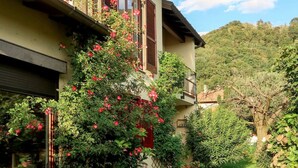 A house with a garden, a pathway, and a hillside in the background. - Il Ciliegio by Interhome (Maccagno con Pino e Veddasca)