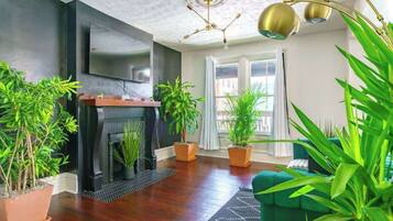 Smart TV, books, video library, offices