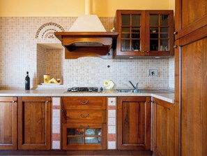 Fridge, cookware/dishes/utensils