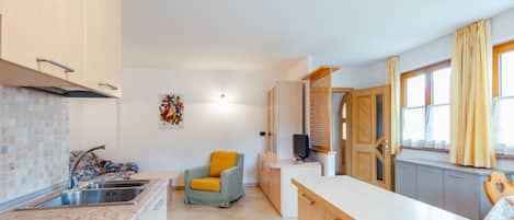 Fridge, oven, dishwasher, cookware/dishes/utensils