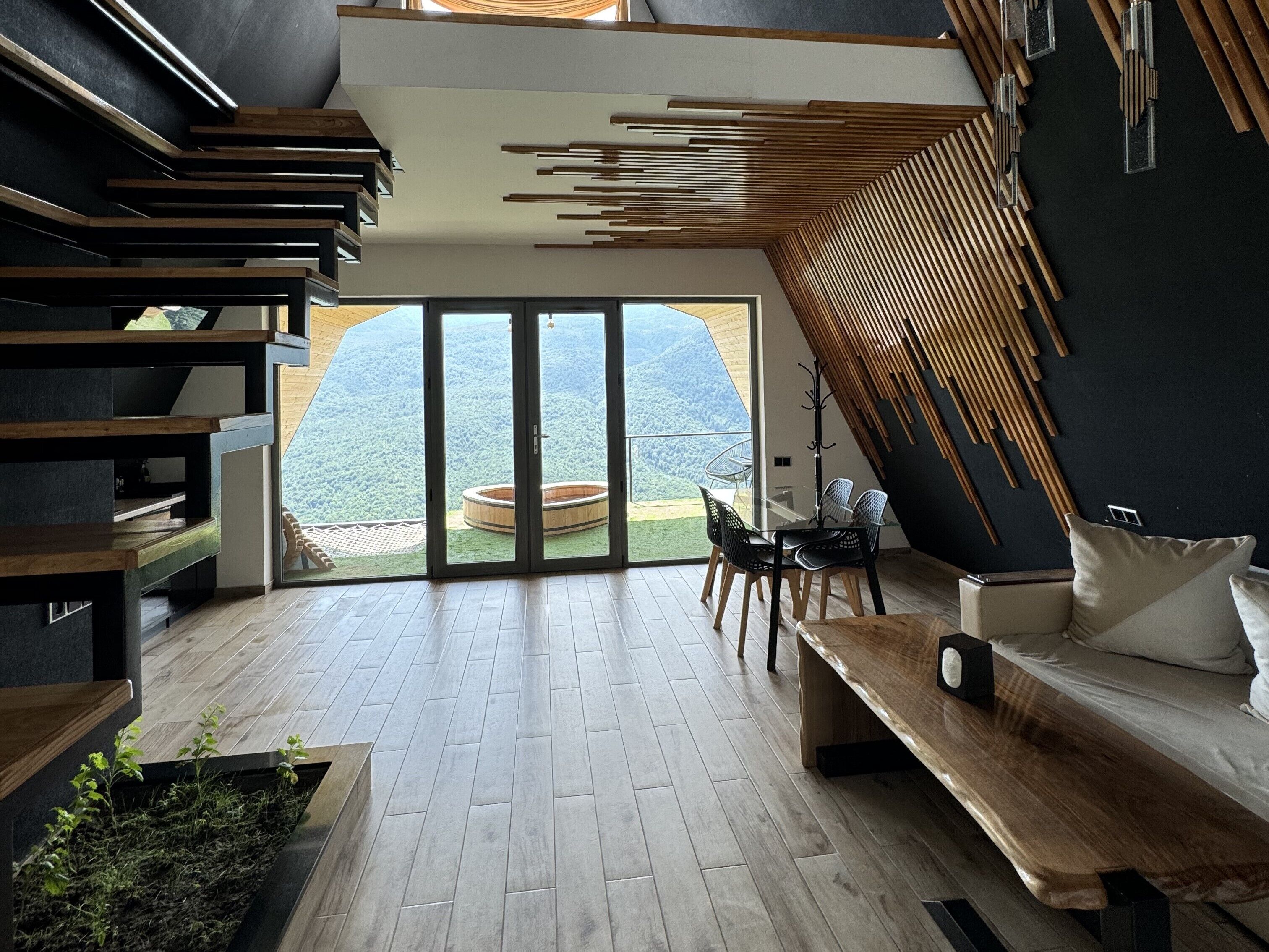 Deluxe Cottage, Balcony, Mountain View | Living area | TV, heated floors