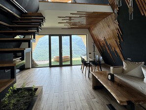 Deluxe Cottage, Balcony, Mountain View | Living area | TV, heated floors - Lost in Sky (Yenokavan)