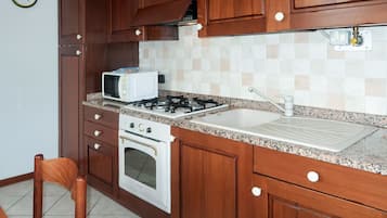 Fridge, microwave, oven, toaster