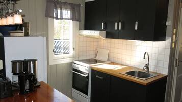 Frigorífico, horno, lavavajillas y utensilios de cocina