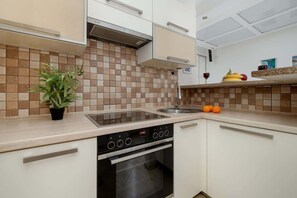 Fridge, oven, stovetop, dishwasher