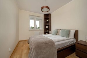 2 bedrooms, iron/ironing board, travel crib, WiFi