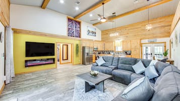 House (3 Bedrooms) | Living area | TV, fireplace