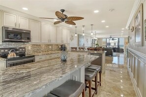 Fridge, microwave, oven, stovetop - Beach Views! - Gulf and Bay Club C701 (Siesta Key)