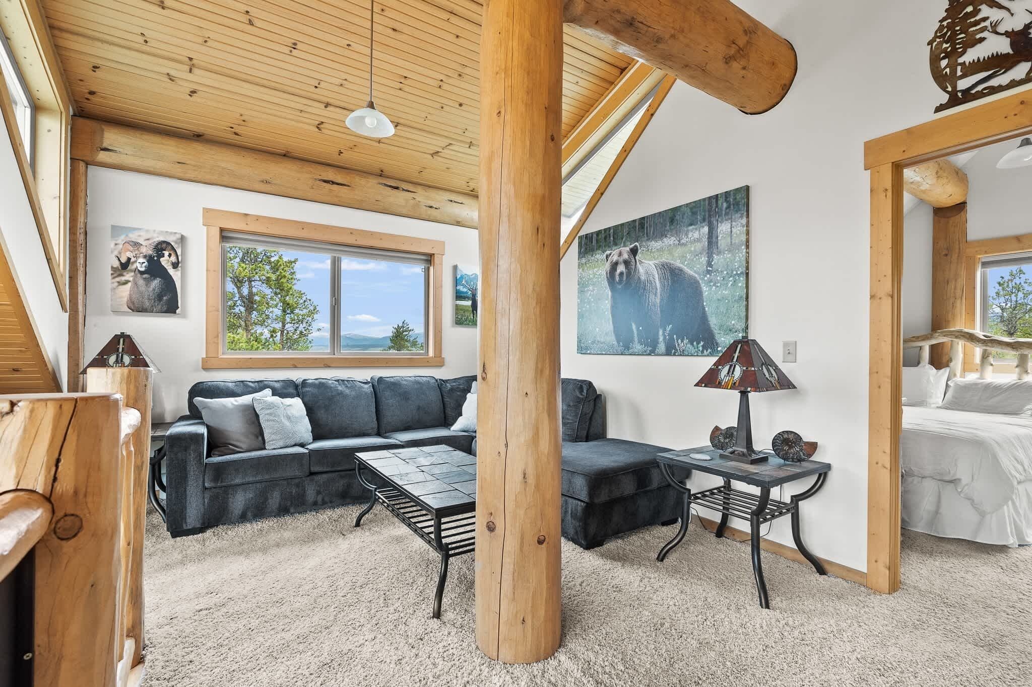 TV, fireplace, offices