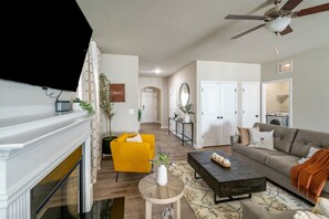 House, 4 Bedrooms | Living area - Charming Retreat: Cozy & Stylish Home 4 Bedroom Home by RedAwning (Charlotte)