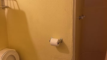Shower, towels, soap, shampoo