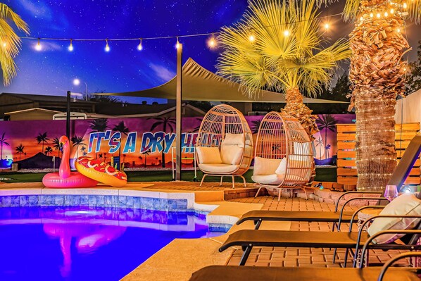 Outdoor pool, a heated pool