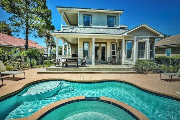 Rear of home with private pool