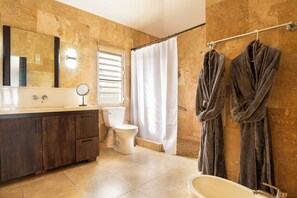 Shower, jetted bath, hair dryer, bidet - Spacious 7-BR villa in Rio Grande w/ pool, hot tub, OCEAN VIEW, 5 mins to beach! (Rio Grande)