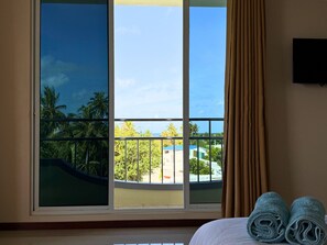 Family Room, 2 Bedrooms, Balcony, Sea View | Minibar, in-room safe, desk, laptop workspace - Noah Private Beach House (Himmafushi)