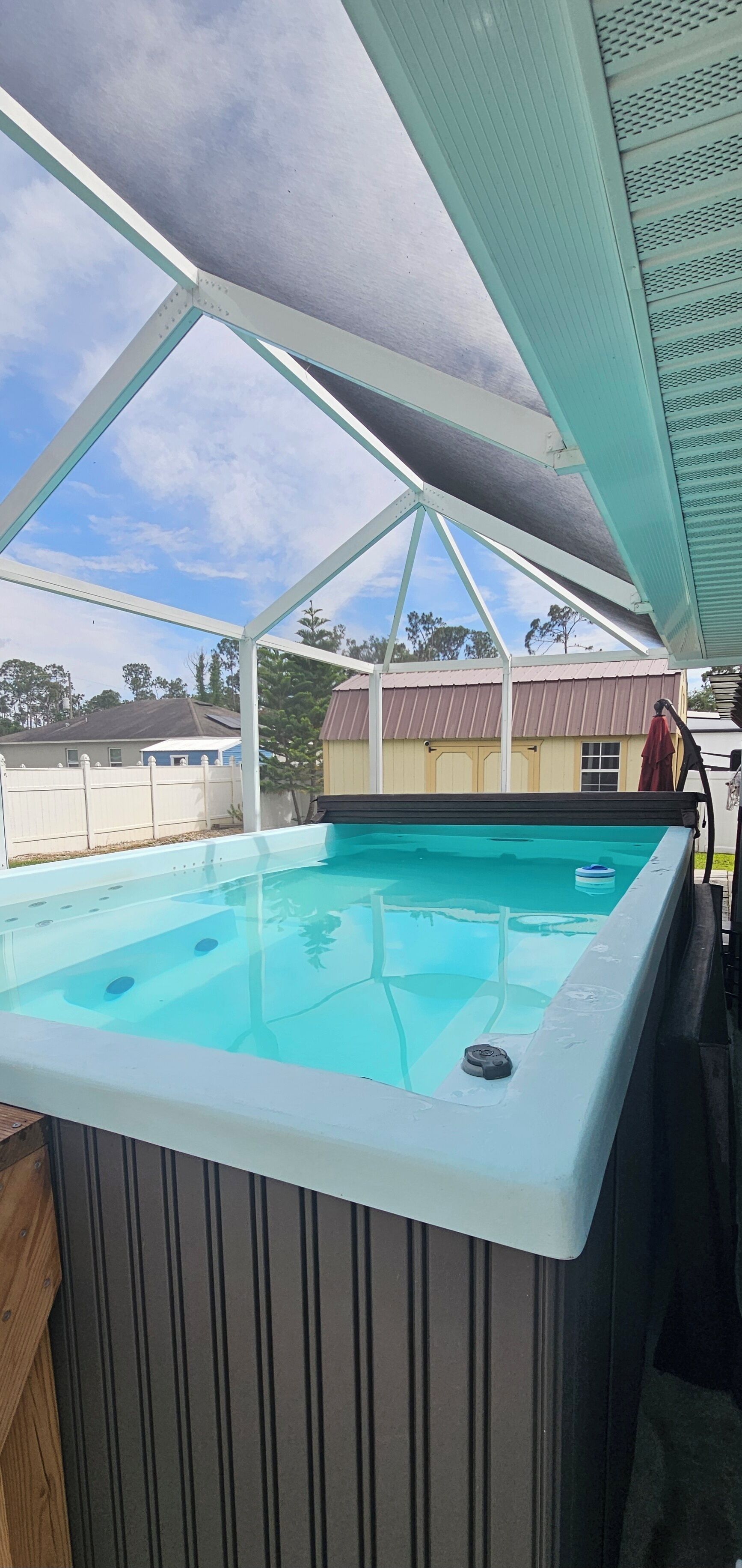 Piscina externa, piscina aquecida