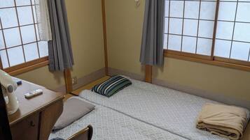 Blackout curtains, iron/ironing board