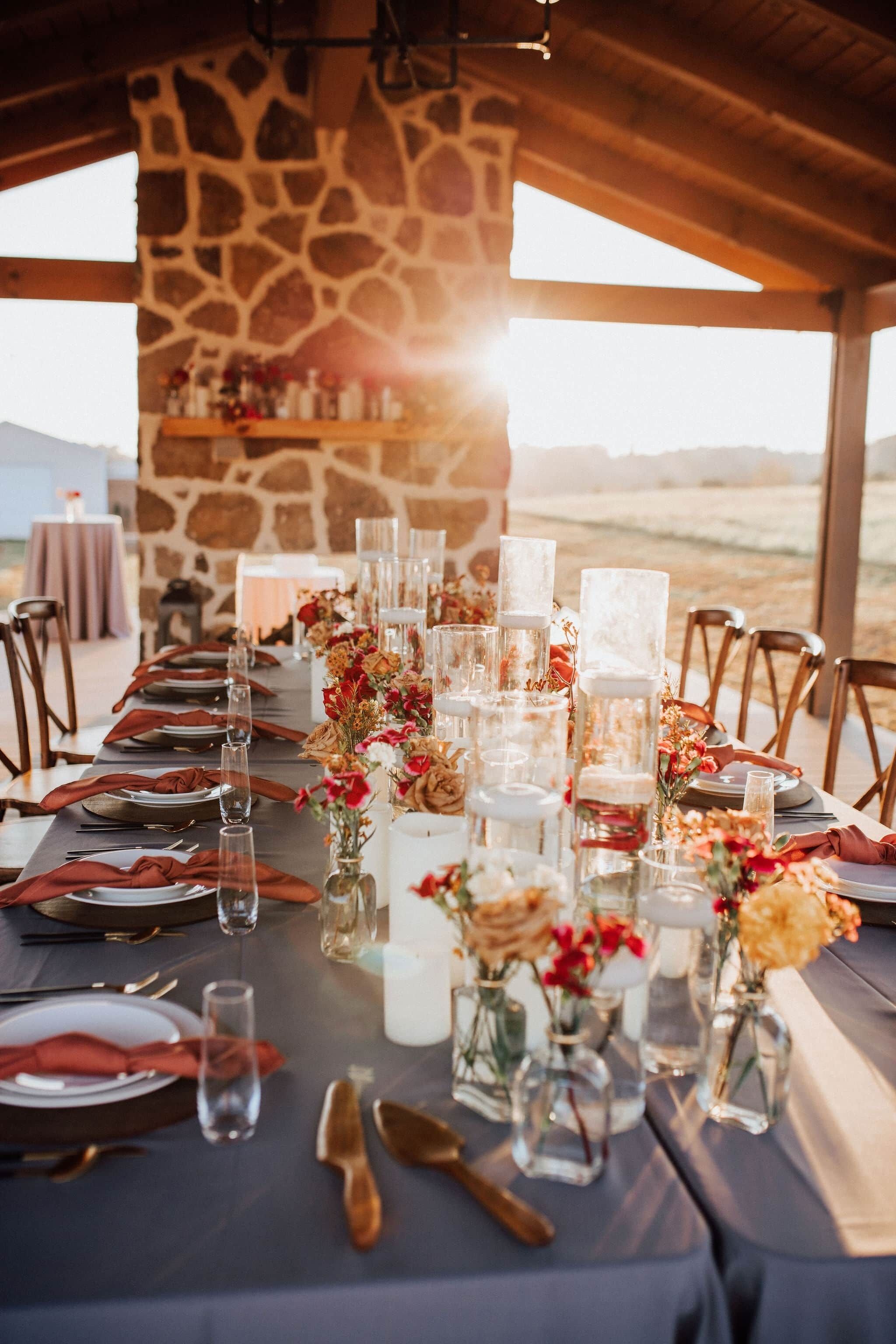 Outdoor banquet area