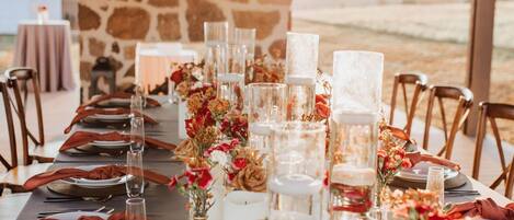 Outdoor banquet area