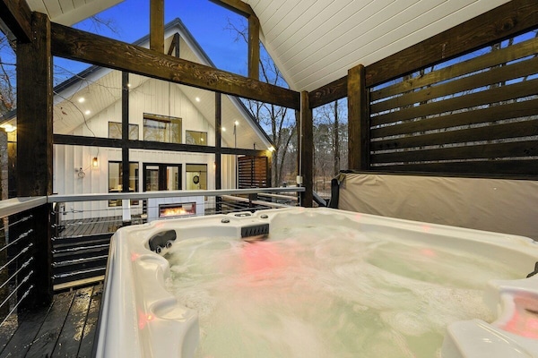 Enjoy a soak in the hot tub