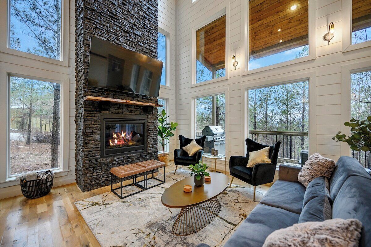 Smart TV, fireplace, video games