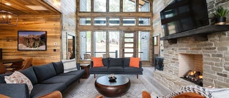 Smart TV, fireplace, video games