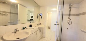 Hair dryer, towels