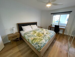 2 bedrooms, iron/ironing board, WiFi, bed sheets