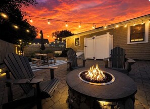 Terrace/patio - Walk to Wychmere, Beach & Downtown Harwich - Firepit, Fenced Yard & AC! (Harwich)